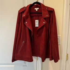 Nwt ladies faux suede moto jacket